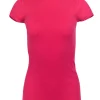 Autumn Cashmere - Hot Pink Cashmere Short Sleeve Turtleneck Sweater Sz S