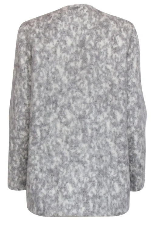 AYR - Gray & White Marbled Fuzzy Overcoat Sz M