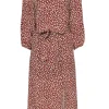 AYR - Light Brown & White Polka Dot Belted Silk Maxi Dress Sz S
