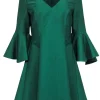 Badgley Mischka - Green Belle Sleeve Dress Sz 10