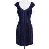 Badgley Mischka - Navy Textured Cap Sleeve Dress Sz 6