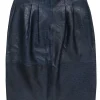 Bagatelle - Navy Leather Leopard Spotted Embossed Skirt Sz 14