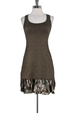 Bailey 44 - Gold Metallic Racer Back Dress Sz S
