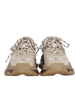 Balenciaga - Beige, Cream & Tan Chunky "Triple S" Sneakers Sz 7