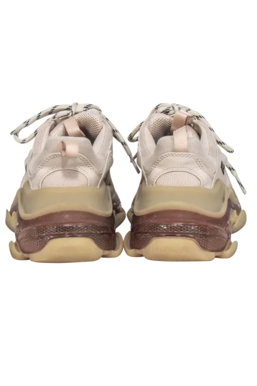 Balenciaga - Beige, Cream & Tan Chunky "Triple S" Sneakers Sz 7