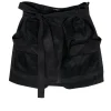 Balenciaga - Black Reptile Embossed Belted Silk Miniskirt Sz 2