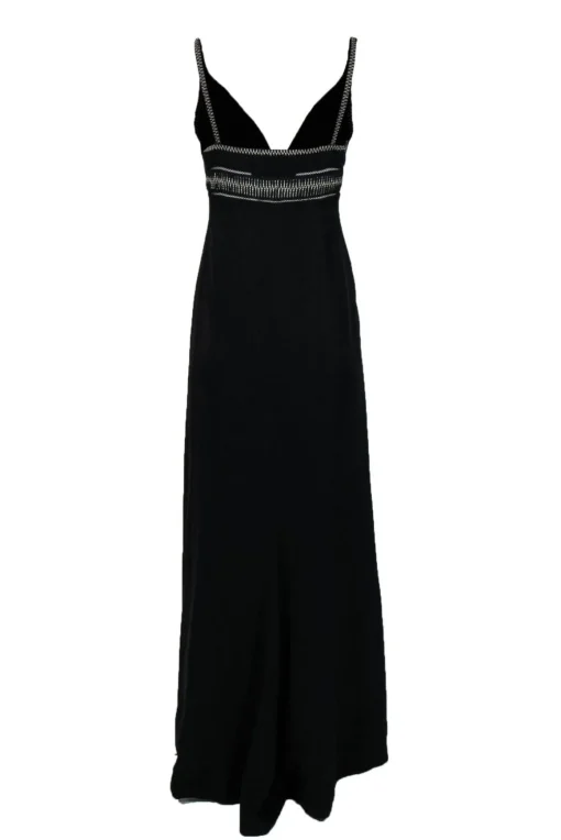 Balenciaga - Black Sleeveless Gown w/ Silver Embroidery Sz M