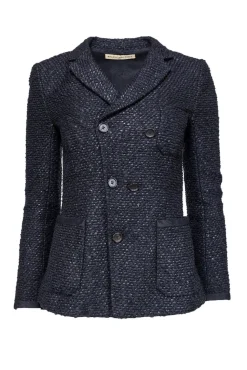 Balenciaga - Black Tweed Double Breasted Blazer Sz 6