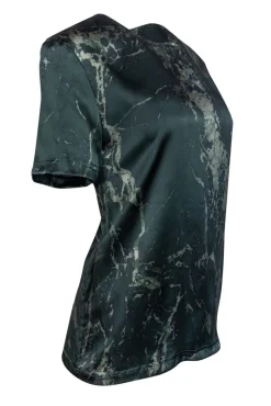 Balenciaga - Green Marble Print Silk Top Sz 6