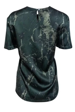 Balenciaga - Green Marble Print Silk Top Sz 6