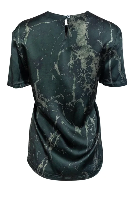 Balenciaga - Green Marble Print Silk Top Sz 6