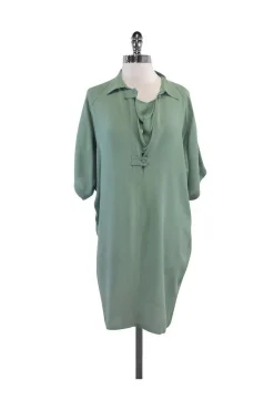 Balenciaga - Seafoam Green Short Sleeve Shift Dress Sz 6