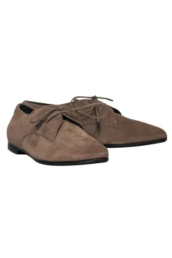 Balenciaga - Tan Suede Lace-Up Oxford Loafers Sz 9.5
