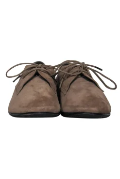 Balenciaga - Tan Suede Lace-Up Oxford Loafers Sz 9.5