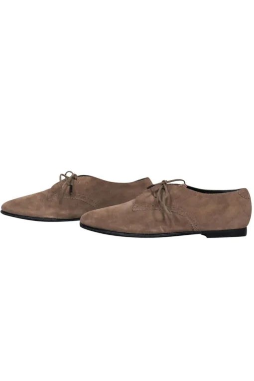 Balenciaga - Tan Suede Lace-Up Oxford Loafers Sz 9.5