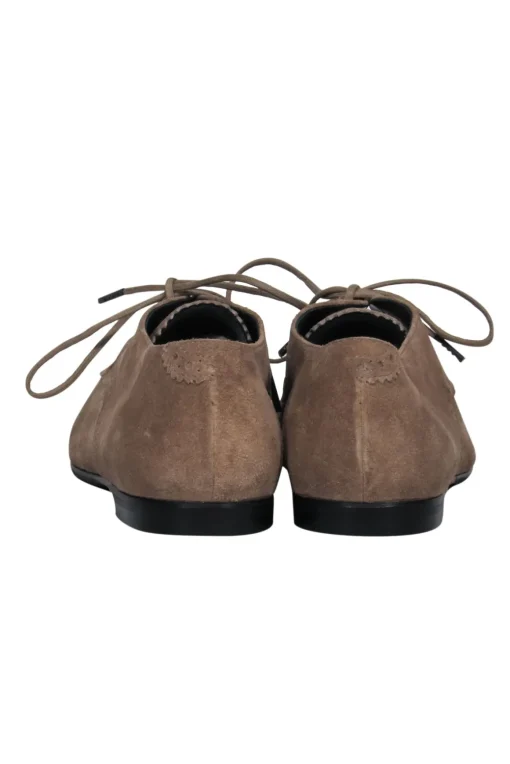 Balenciaga - Tan Suede Lace-Up Oxford Loafers Sz 9.5