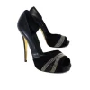 Barbara Bui - Black Leather & Suede Peep Toe Heels Sz 9