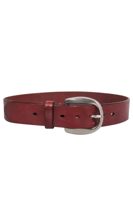 Barneys New York  - Brown Leather Belt w/ Solid Brass Hardware
