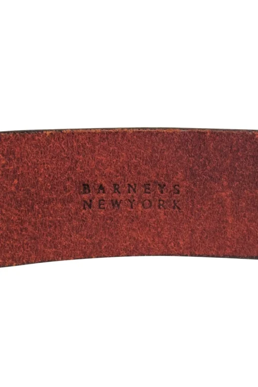 Barneys New York  - Brown Leather Belt w/ Solid Brass Hardware