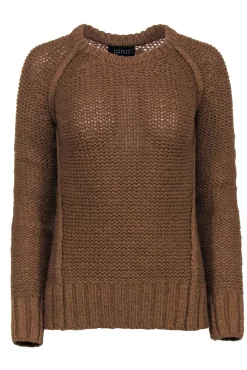 Barney's New York - Light Brown Chunky Knit Alpaca Wool Sweater Sz XS