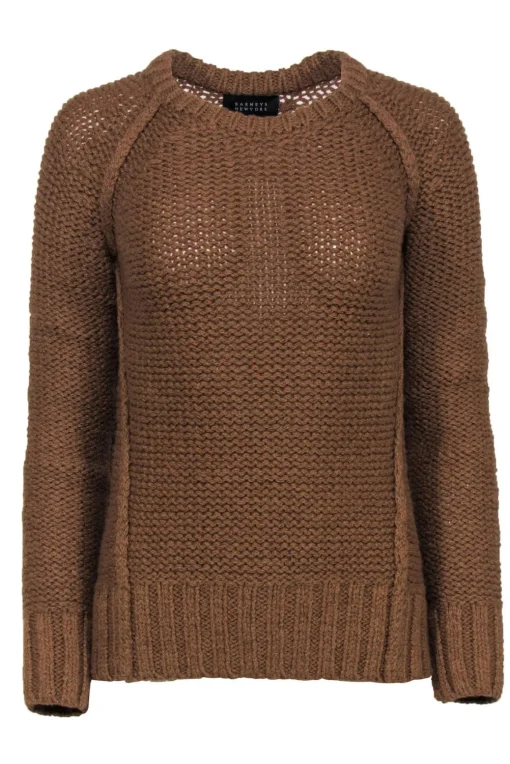 Barney's New York - Light Brown Chunky Knit Alpaca Wool Sweater Sz XS