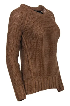 Barney's New York - Light Brown Chunky Knit Alpaca Wool Sweater Sz XS