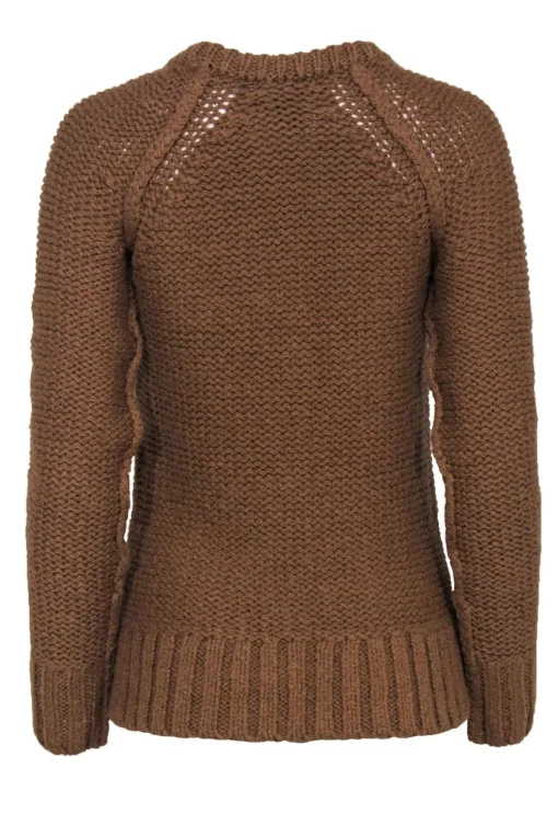 Barney's New York - Light Brown Chunky Knit Alpaca Wool Sweater Sz XS