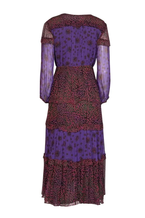 Ba&sh - Purple & Black Multi Print Maxi Dress Sz 10