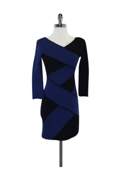 BCBG - Blue & Black Bodycon Dress Sz XS