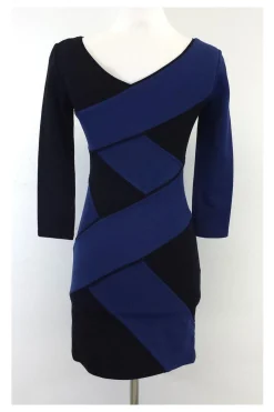 BCBG - Blue & Black Bodycon Dress Sz XS