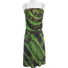 BCBG - Green & Brown Print Silk Dress Sz XS