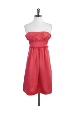 BCBG - Pink Silk Strapless Dress Sz 2