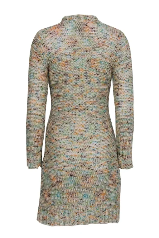 BCBG Max Azaria - Ivory, Green, Ornage, & Brown Mix Cardigan Sz M
