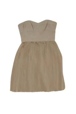 BCBG Max Azria - Beige Strapless Dress Sz 4