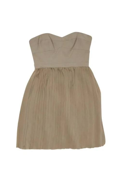 BCBG Max Azria - Beige Strapless Dress Sz 4