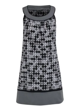 BCBG Max Azria - Black & Grey Circle Print Sleeveless Shift Dress Sz XS