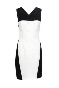 BCBG Max Azria - Black & White Lia Crisscross Dress Sz 8