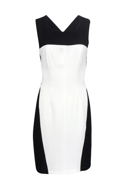 BCBG Max Azria - Black & White Lia Crisscross Dress Sz 8