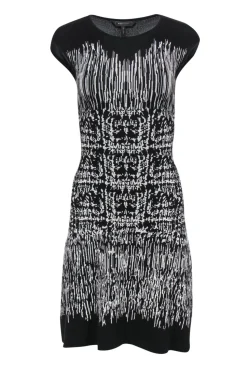 BCBG Max Azria - Black & White Striped Knit Dress Sz XXS