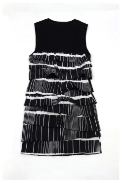 BCBG Max Azria - Black & White Tiered Shift Dress Sz XS