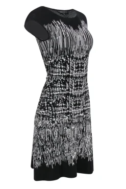 BCBG Max Azria - Black & White Striped Knit Dress Sz XXS