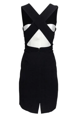 BCBG Max Azria - Black & White Lia Crisscross Dress Sz 8