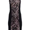 BCBG Max Azria - Black Lace Front Bodycon Dress Sz M