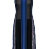 BCBG Max Azria - Blue & Black Lace Trimmed Stripe Tank Dress Sz XXS