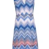 BCBG Max Azria - Blue & White Zig-Zag Print Sleeveless Dress Sz 4