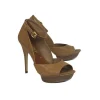 BCBG Max Azria - Brown Ankle Strap Peep-Toe Pumps Sz 8