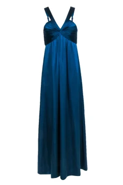 BCBG Max Azria - Dark Teal Sleeveless Satin Formal Dress Sz 6