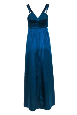 BCBG Max Azria - Dark Teal Sleeveless Satin Formal Dress Sz 6