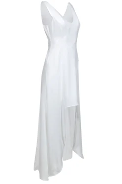 BCBG Max Azria - Ivory Sleeveless High Low Maxi Dress Sz 2