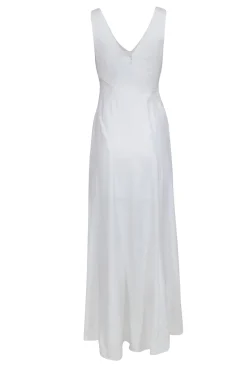 BCBG Max Azria - Ivory Sleeveless High Low Maxi Dress Sz 2